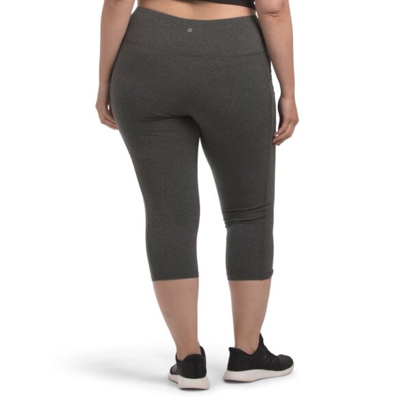 RBX Charcoal Heather Plus Cotton Blend Capris - Picture 2 of 2